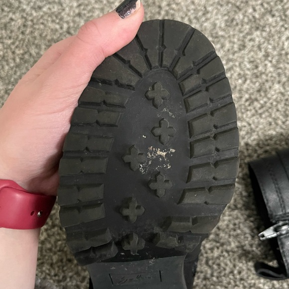 Zodiac black moto zipper buckle boots 6 - Picture 8 of 12